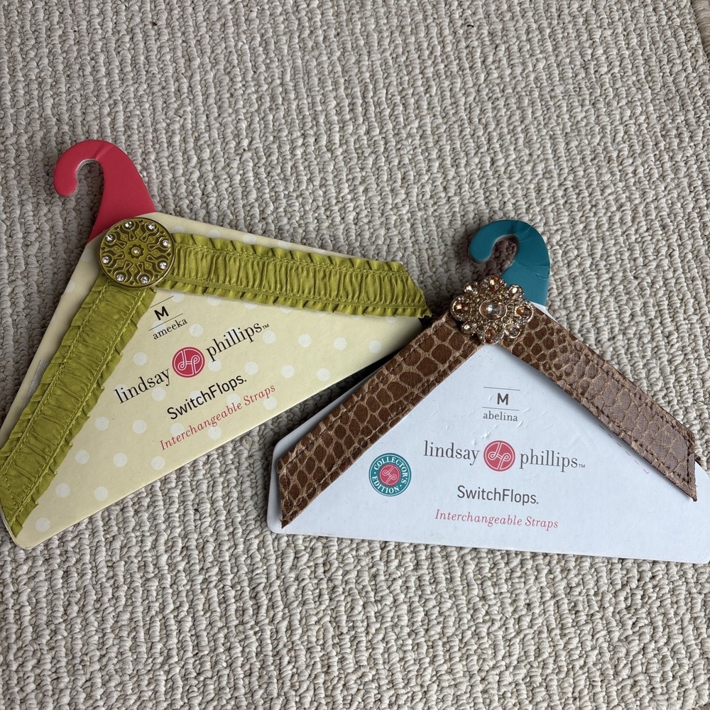 Lindsay Phillips Switchflops Women's Sandal Straps Sz M Lot Of 2 Fun Patterns